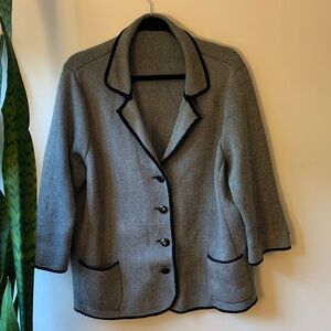 Black and white sweater jacket